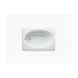 Kohler® 1113-96 Windward® Rim Style Bathtub with End Drain, Windward®, Soaking, Rectangle Shape, 60 in L x 42 in W, End Drain, Biscuit