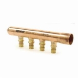 Uponor ProPEX® LF2821050 Type L Branch Manifold, 1 in Nominal, Brass/Copper