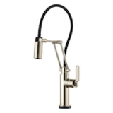 Brizo® SMARTTOUCH® 64244LF-PN Litze® Articulating Kitchen Faucet, 1.8 gpm Flow Rate, Swivel Spout, Polished Nickel, 1 Handle