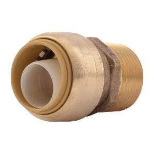 Sharkbite® U134LF Straight Male Connector, 3/4 in Nominal, Push-Fit x MNPT End Style, Brass