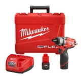 Milwaukee® M12™ FUEL™ 2402-22 2-Speed Screwdriver Kit, 1/4 in Chuck, 12 VDC, 350 in-lb Torque, Lithium-Ion Battery