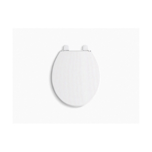 Kohler® 20111-96 Brevia™ Toilet Seat With Grip-Tight Bumper, Round Bowl, Closed Front, Plastic, Biscuit, Slow Close Hinge