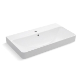 Kohler® 2749-1-0 Vox® Trough Bathroom Sink with Overflow Drain, Rectangular Shape, 35-7/16 in W x 20-1/2 in D x 7-11/16 in H, Above Counter/Vessel Mount, Vitreous China, White