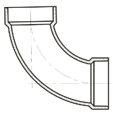 Lesso® 4in PVC DWV Long Sweep 1/4 Bend (H × H) LP304-040