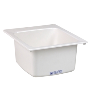 ELM® 11 WHT Self-Rimming Utility Sink, 17 in W x 10 in D x 20 in H, Fiberglass, White