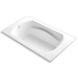 Sterling® 71311100-0 Bathtub, Lawson®, 72 in L x 42 in W, End Drain, White