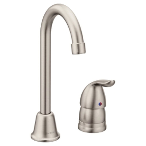 Moen® 4904SRS Bar Faucet, Chateau®, Spot Resist™ Stainless, 1 Handle, 4 in Center, 1.5 gpm