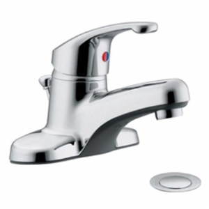Moen® CA47711L Flagstone™ Centerset Bathroom Faucet, Chrome, 1 Handle, 50/50 Pop-Up Drain, 1.2 gpm Flow Rate