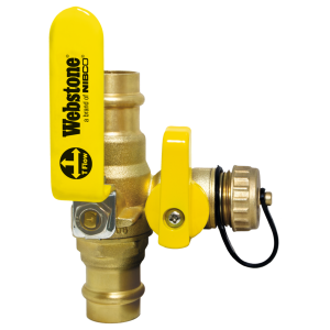 Webstone Pro-Connect Press™ Clean Brass™ Ball Drain™ 80615 Pro-Pal® 8061 Standard Ball Valve, 1-1/4 in Nominal, Press End Style, Forged Brass Body, Full Port, EPDM/PTFE Softgoods