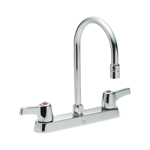DELTA® 26C3943 Sink Faucet, 1.5 gpm Flow Rate, 8 in Center, Gooseneck Spout, Chrome, 2 Handles