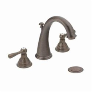 Moen® T6125ORB Kingsley® Widespread Bathroom Faucet, 1.2 to 1.5 gpm Flow Rate, 4-7/16 in H Spout, 8 to 16 in Center, Oil Rubbed Bronze, 2 Handles, Pop-Up Drain