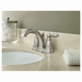 Moen® 6610BN Brantford™ Centerset Bathroom Faucet, Brushed Nickel, 2 Handles, Metal Pop-Up Drain, 1.5 gpm Flow Rate