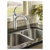 Moen® 7295C Kitchen Faucet, Brantford™, 1.5 gpm Flow Rate, Pull-Out Spout, Chrome, 1 Handle, 1/3 Faucet Holes