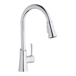 Elkay® LKGT3031CR Gourmet Low Flow Kitchen Faucet, 1.5 gpm Flow Rate, Pull-Down Spout, Polished Chrome, 1 Handle, 1 Faucet Hole