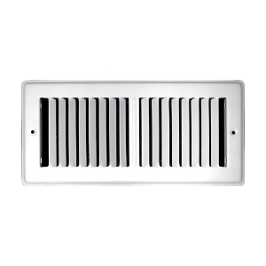 TRUaire™ 150TSW 02X12 2-Way Stamped Toe-Space Grille, 12 in W x 2 in H, 50 to 225 cfm, Steel, White