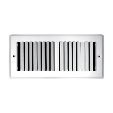 TRUaire™ 150TSW 02X12 2-Way Stamped Toe-Space Grille, 12 in W x 2 in H, 50 to 225 cfm, Steel, White