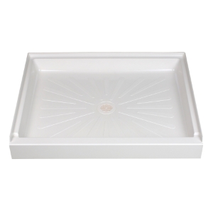 ELM® 3442M Rectangular Single Threshold Shower Floor, DuraBase®, White, 34 in L x 42 in W