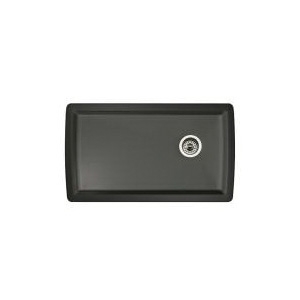Blanco 441768 DIAMOND™ SILGRANIT® II Kitchen Sink, Anthracite, Rectangle Shape, 30-1/2 in L x 16-1/2 in W x 9-1/2 in D Bowl, 33-1/2 in L x 18-1/2 in W, Undermount, Solid Granite