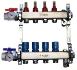 MrPEX® 1-1/2 in. Chrome Plated Brass Manifold Assembly w/Flowmeter and ball valve - 8 Branches - 3250800