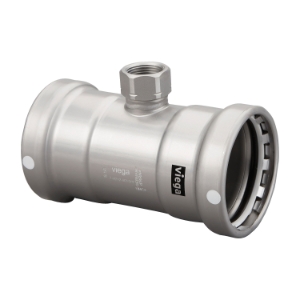 Viega MegaPress® 26630 Tee, 3 x 3 x 3/4 in, Press x Press x FNPT, Carbon Steel