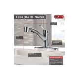 DELTA® 4140-AR-DST Collins™ Kitchen Faucet, 1.8 gpm Flow Rate, Swivel Spout, Arctic™ Stainless, 1 Handle, 1/3 Faucet Holes