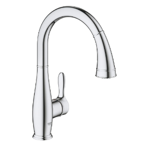GROHE 30213001 Ohm Sink With Integrated Temperature Limiter, 1.75 gpm, 360 deg Swivel C Spout, StarLight® Chrome Plated, 1 Handle, 1 Faucet Hole, Side Spray(Y/N): No