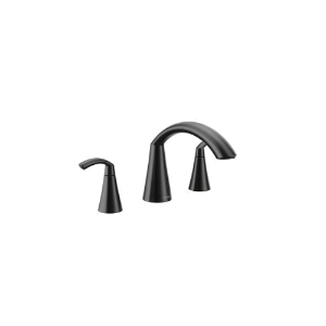 Moen® T373BL Glyde™ Roman Tub Faucet, Residential, 10 in Center, Matte Black, 2 Handles