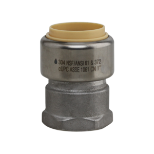 Boshart Industries SSPF-FA07 3/4" Push-Fit x 3/4" FPT 304 Stainless Steel Push-Fit Female Adapter