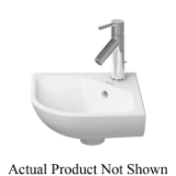DURAVIT 0722430000 ME by Starck Corner Handrinse Basin With Overflow, 17-1/4 in L x 15 in W x 6-1/8 in H, Wall Mount, Ceramic, White