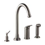 Melrose® Kitchen Faucet, 1.75 gpm Flow Rate, High-Arc Swivel Spout, Stainless Steel, 1 Handles, Import