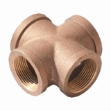 Merit Brass XNL110-16 Pipe Cross, 1 in Nominal, FNPT End Style, 125 lb, Brass, Rough, Import