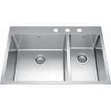 Kindred BCL2131R-9-3N Brookmore 31-in LR x 20.9-in FB x 9-in DP Drop-In Double Bowl Stainless Steel Sink