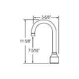 Elkay® LKB721CNC Touchless Scrub/Handwash Faucet, Commercial, 2 gpm Flow Rate, Gooseneck Spout, Copper Nickel