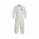 DuPont™ TY125SWH3X002500 Laydown Collar Disposable Coverall With Elastic Wrist and Ankle, 3XL, White, 5.9 mil Tyvek® 400, 49-1/4 to 52-3/4 in Chest, 31-1/2 in L Inseam