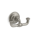 Kohler® 72572-BN Artifacts® Robe Hook, 2 Hooks, 2-5/8 in OAH x 4-7/8 in OAW x 2-5/8 in OAD, Metal, Vibrant® Brushed Nickel