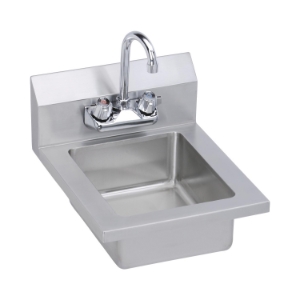 Elkay® EHS-14X Economy Handwash Sink, 14 in L x 18 in W x 11 in H, Wall Mount, 18 ga 300 Stainless Steel, Buffed Satin