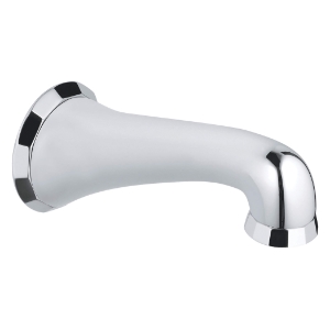 GROHE 13193000 Wall Mounted Tub Spout With Flow Control, 13.2 gpm, 6 in Spout Reach, StarLight® Polished Chrome