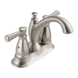DELTA® 2593-SSMPU-DST Linden® Centerset Lavatory Faucet, Stainless, 2 Handles, Metal Pop-Up Drain, 1.2 gpm