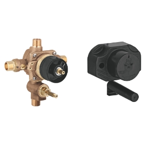 GROHE 35033000 Grohsafe™ Universal Rough-In Valve, 1/2 in MNPT/C Inlet x 1/2 in C/MNPT Outlet, Brass Body, StarLight® Polished Chrome