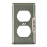 RACO® 864 Flat Handy Box Cover, 4-3/16 in L x 2-5/16 in W x 0.22 in D, Duplex Receptacle Cover, Steel
