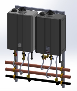 Rinnai® TRW02STIN Interior Wall Hanging Rack, 2 Unit, Natural Gas