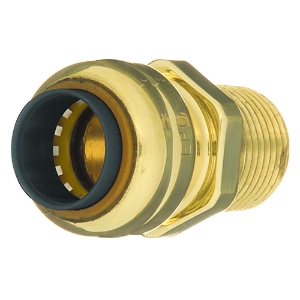 EPC TECTITE™ 10155468 204 Push Pipe Adapter, 1/2 in Nominal, C x Male End Style, Brass