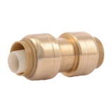 Sharkbite® U016LF Straight Pipe Coupling, 3/4 in Nominal, Push-Fit End Style, Brass