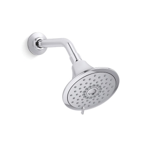 Kohler® 22169-G-CP Forte® Multi-Function Showerhead with Katalyst® Air-Induction Technology, 1.75 gpm Max Flow, 3 Sprays, Wall Mount, 5-1/2 in Dia x 4-7/8 in H Head, Polished Chrome