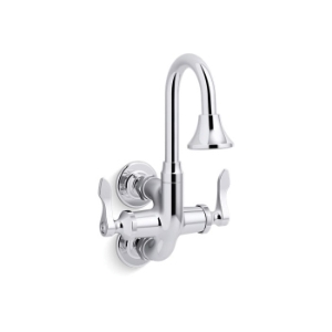 Kohler® 730T70-4AR-CP Triton® Bowe® Cannock™ Full Flow Service Sink Faucet, 12 gpm Flow Rate, Gooseneck Spout, Polished Chrome, 2 Handles