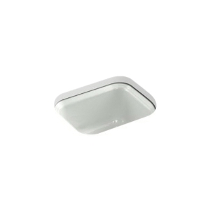 Kohler® 6589-U-FF Northland™ Bar Sink, Sea Salt™, Rectangular Shape, 12 in L x 9-1/4 in W x 7 in D Bowl, 12-3/8 in L x 15 in W x 7-5/8 in D, Undermount, Enameled Cast Iron