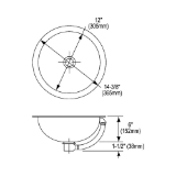 Elkay® ELUH12LV Bathroom Sink, Asana™, Circular Shape, 14-3/8 in W x 14-3/8 in D x 6 in H, Under Mount, Stainless Steel, Lustertone