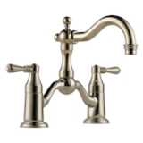 Brizo® 65536LF-PN Tresa® Widespread Bridge Lavatory Faucet, Commercial, 1.5 gpm Flow Rate, 5-1/2 in H Spout, 8 in Center, Polished Nickel, 2 Handles, Pop-Up Drain