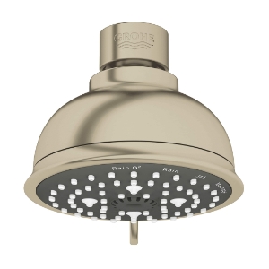 GROHE 26045EN1 New Tempesta® Rustic 100 Shower Head, 1.75 gpm Max Flow, 4 Sprays, 3-15/16 in Dia Head, Brushed Nickel