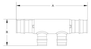 REHAU® 499841-001 F1960 Polymer Flow-through Multi-port Tee 1 x 1 Inlets, (6) 1/2 in Outlets